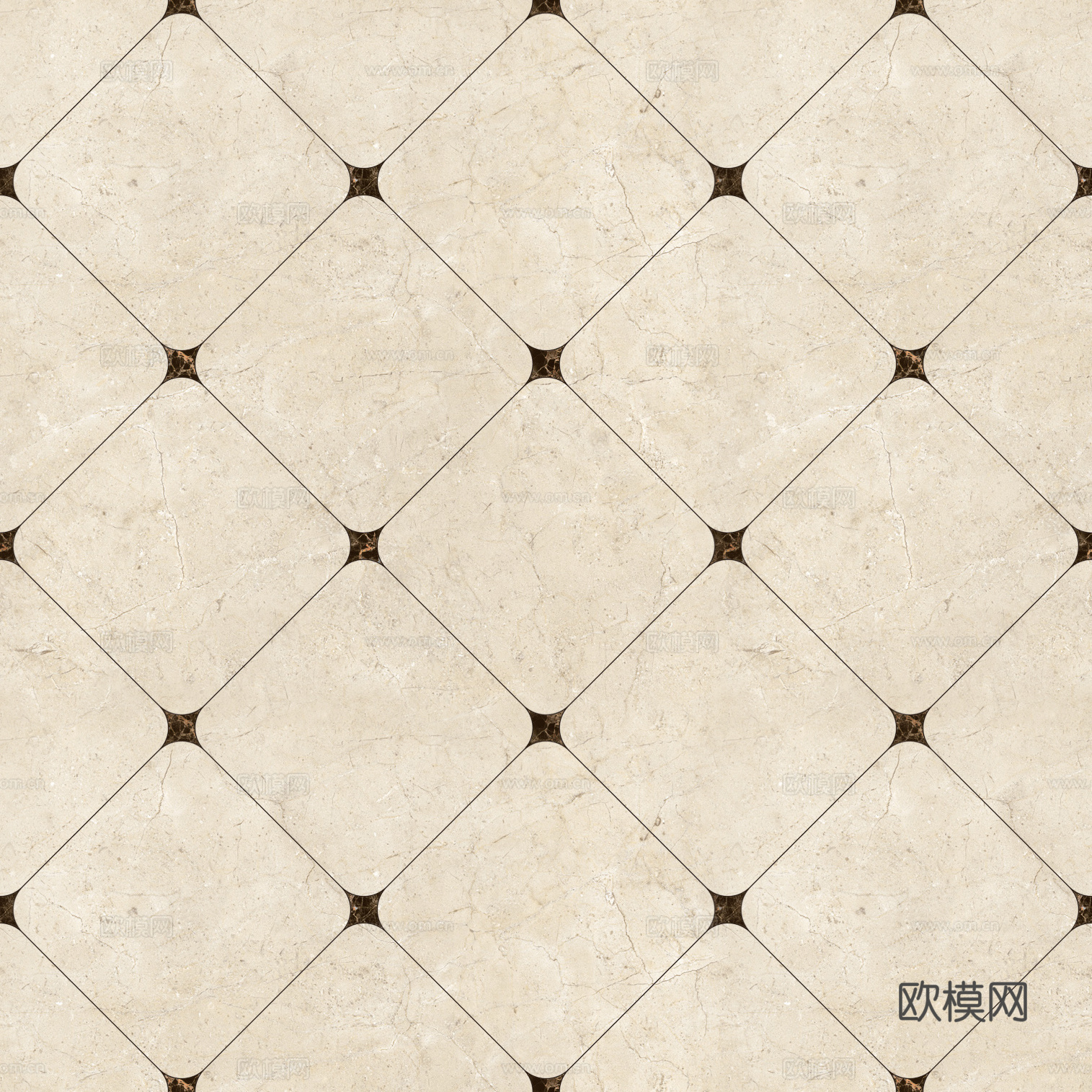 无缝米黄大理石拼花