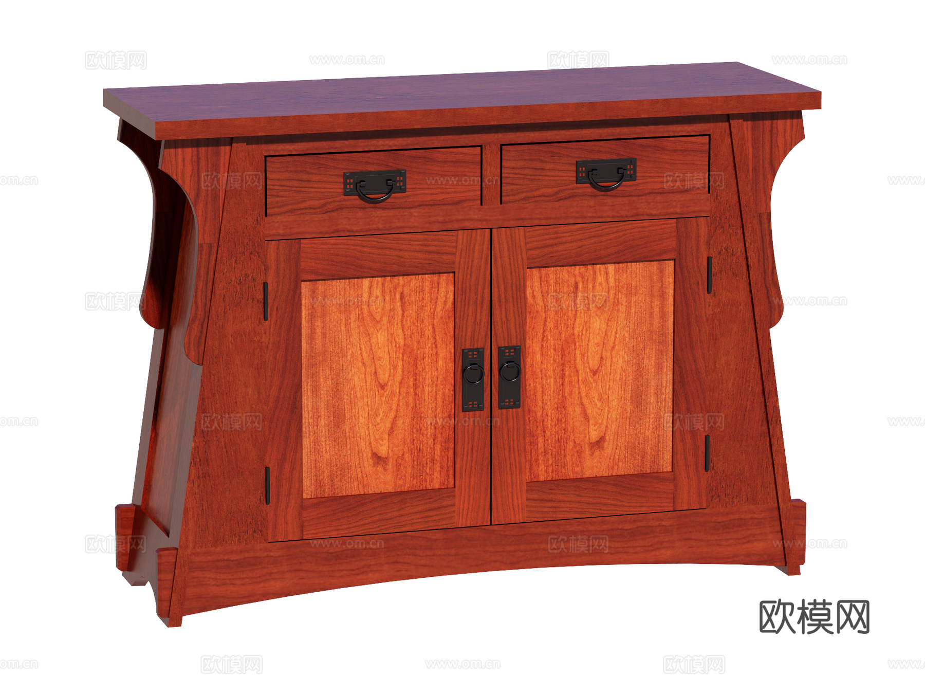 中式边柜装饰柜储物柜su模型