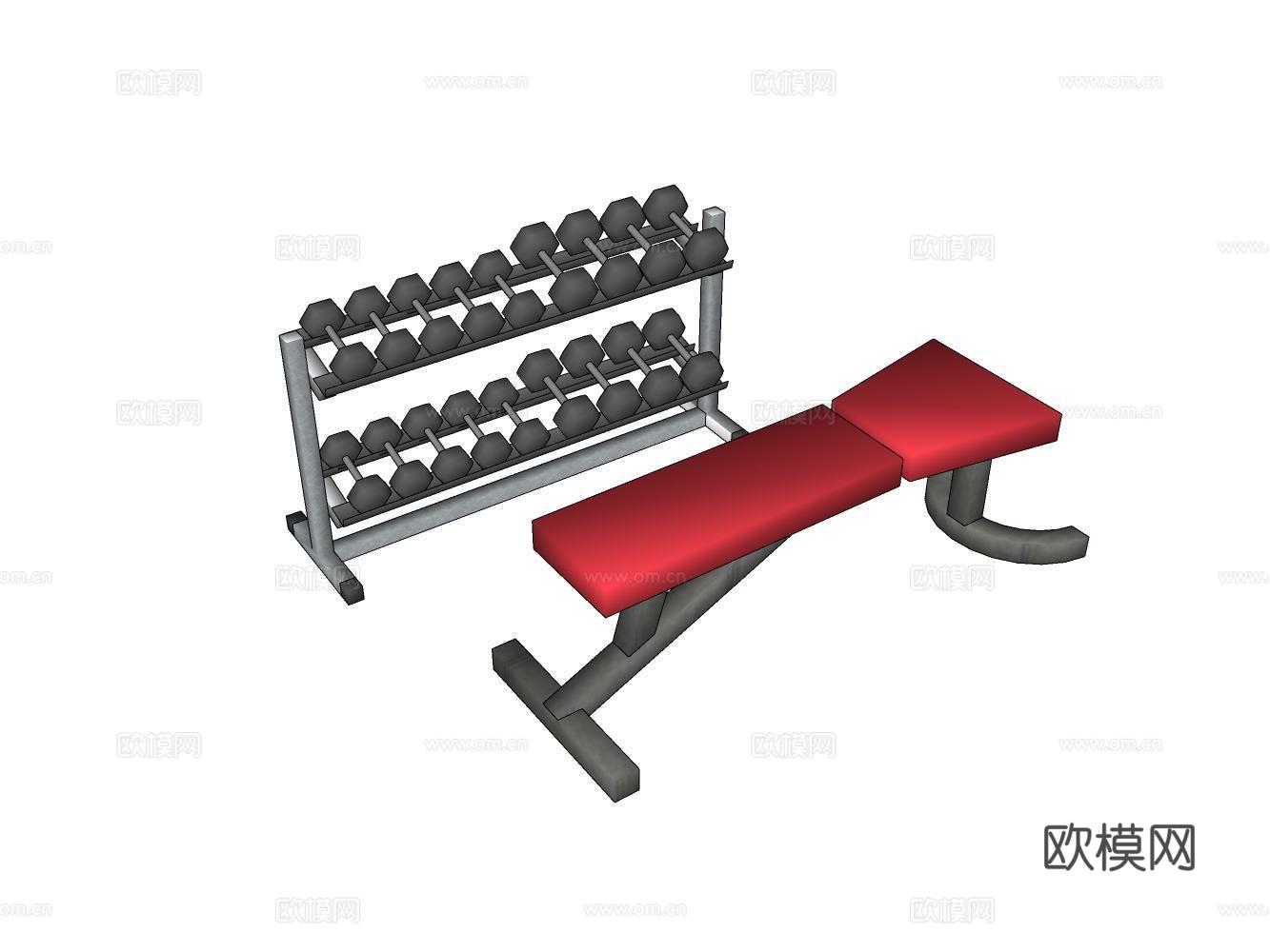 健身器材su模型