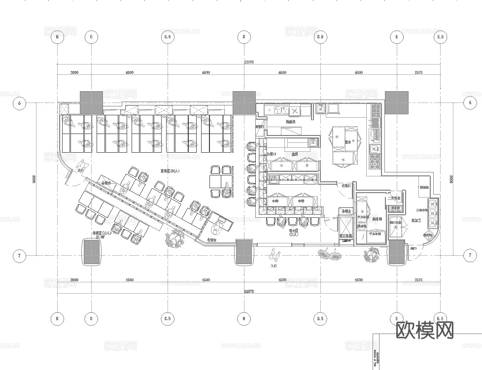 日式餐厅 最新全套施工图 效果图合集cad施工图
