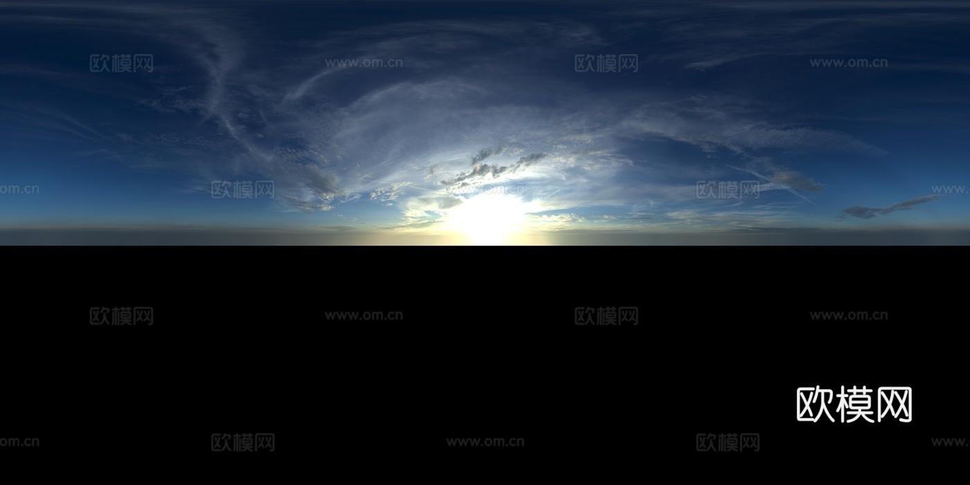 天空日出日落黎明黄昏蓝天白云HDR