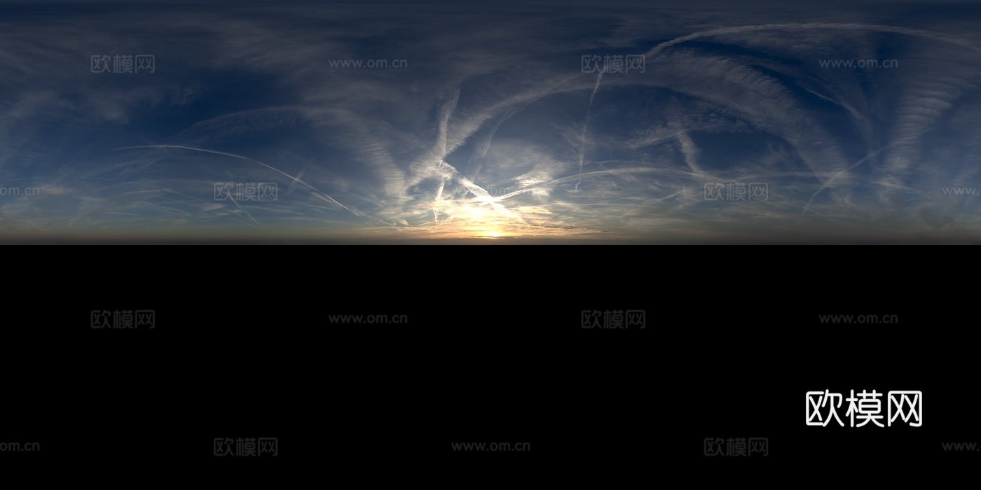 天空日出日落黎明黄昏蓝天白云HDR