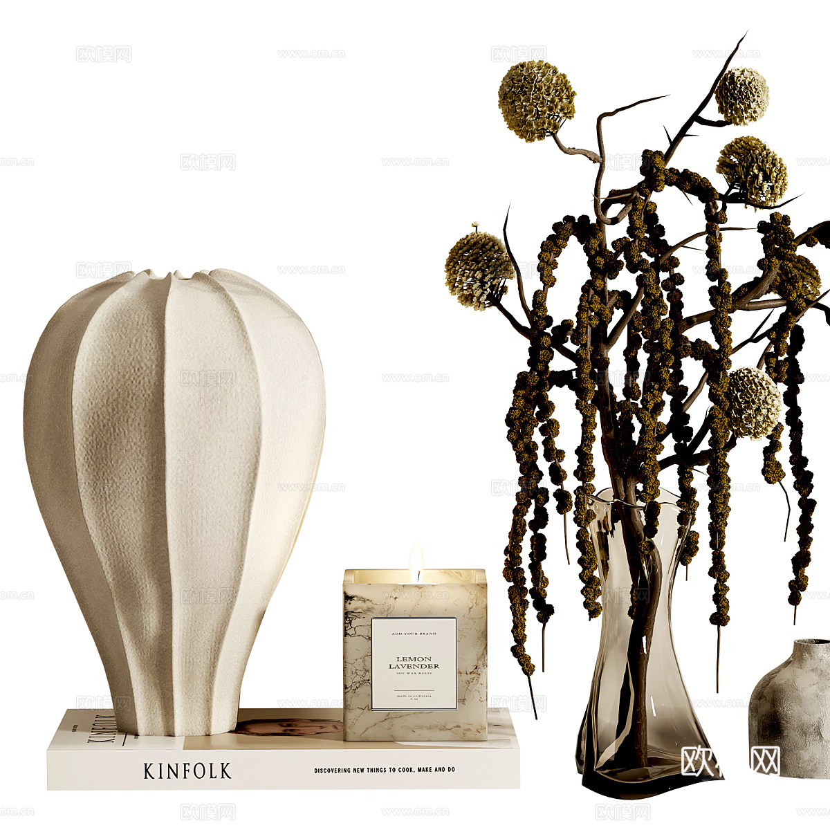 现代奶油风饰品摆件组合3d模型下载（渲染图5）