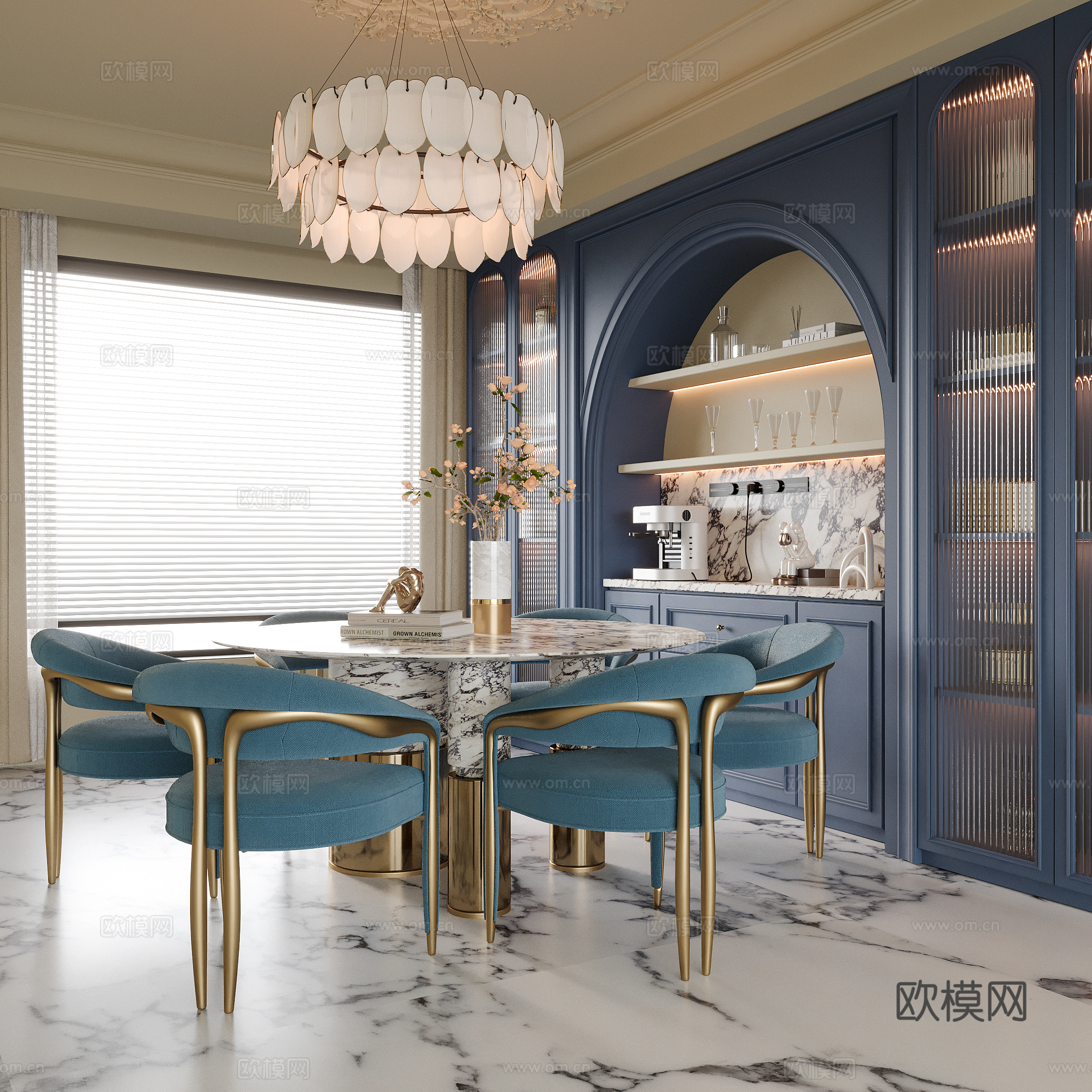 美式餐厅su模型
