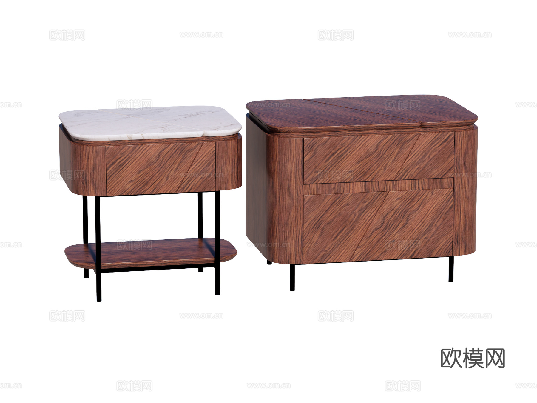 现代床头柜装饰柜角几边几su模型