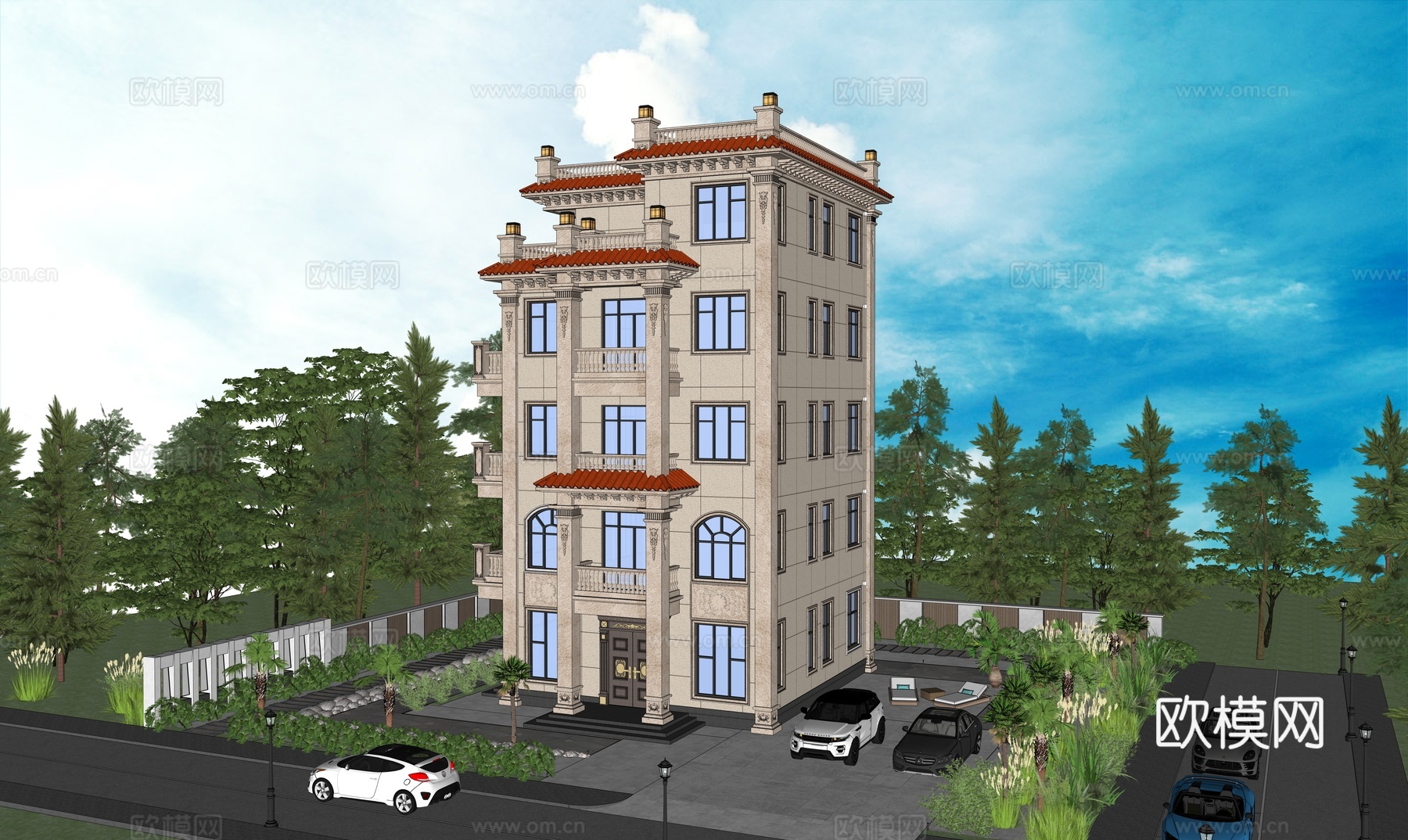 欧式别墅su模型su模型