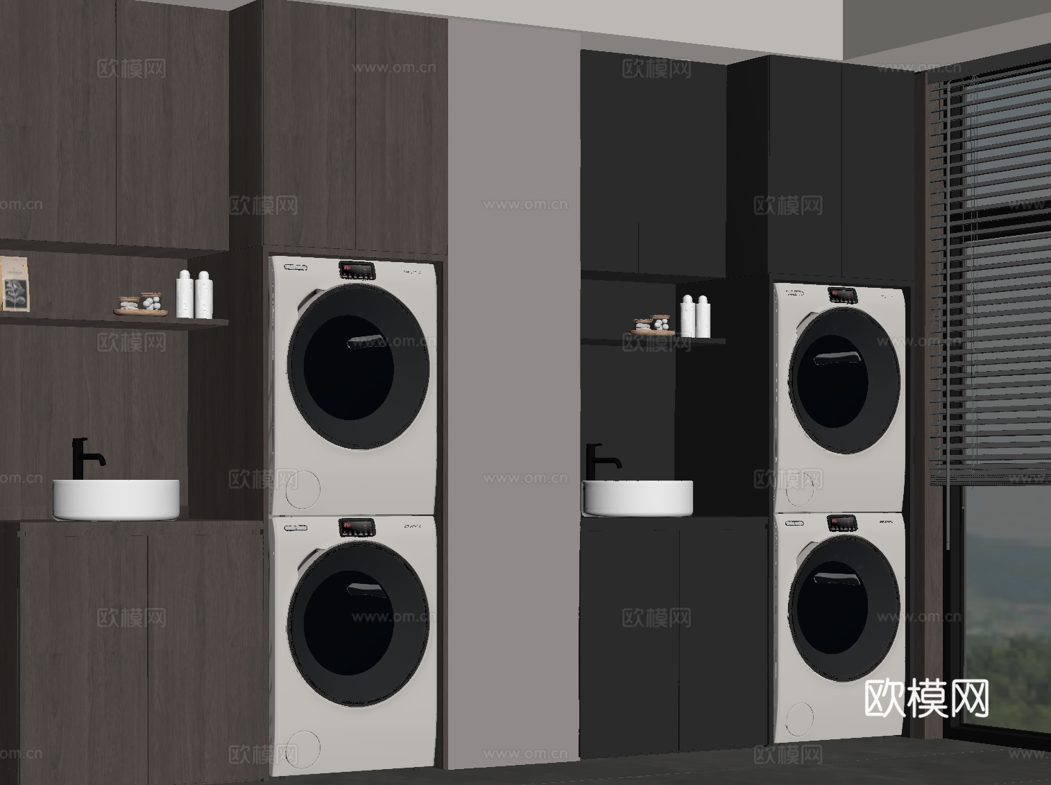 现代意式阳台柜su模型