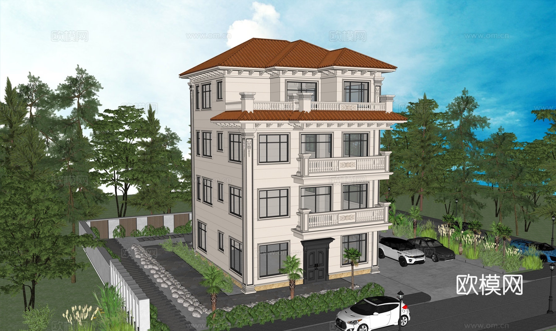 欧式别墅su模型su模型