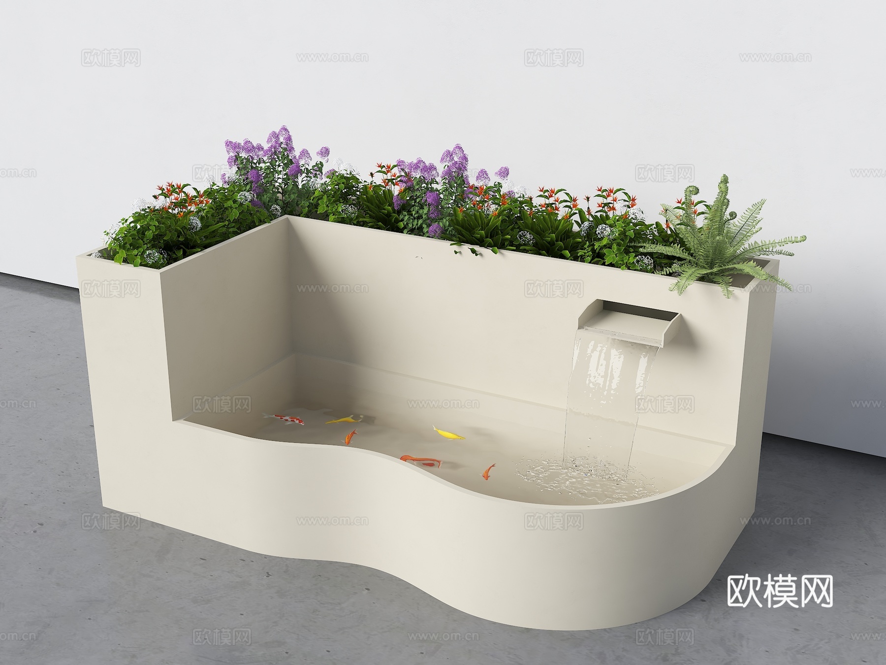 现代花坛 新中式庭院座椅 花坛座椅 户外休息座椅 庭院花坛su模型