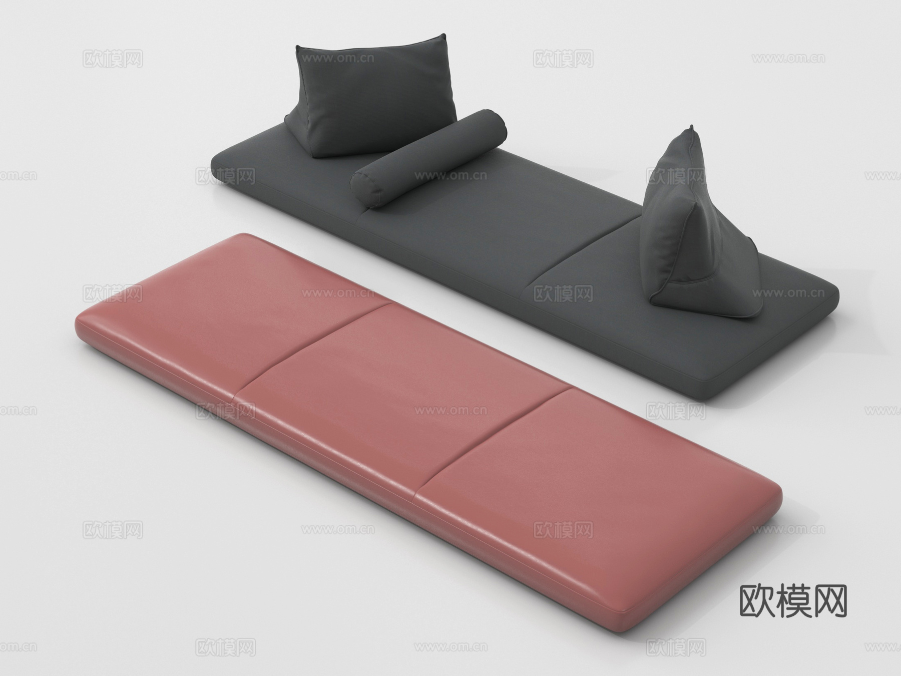 现代坐垫 飘窗垫 沙发坐垫 抱枕su模型