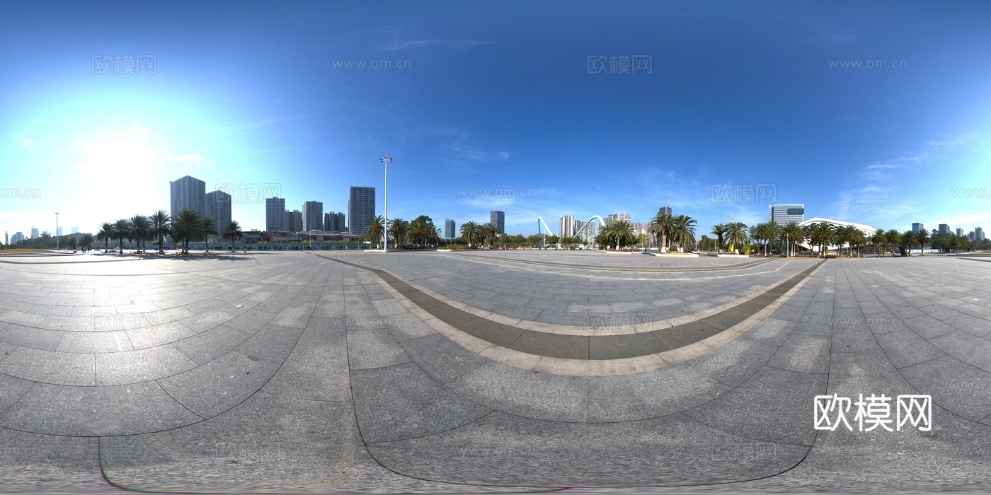 HDR城市广场全景天空