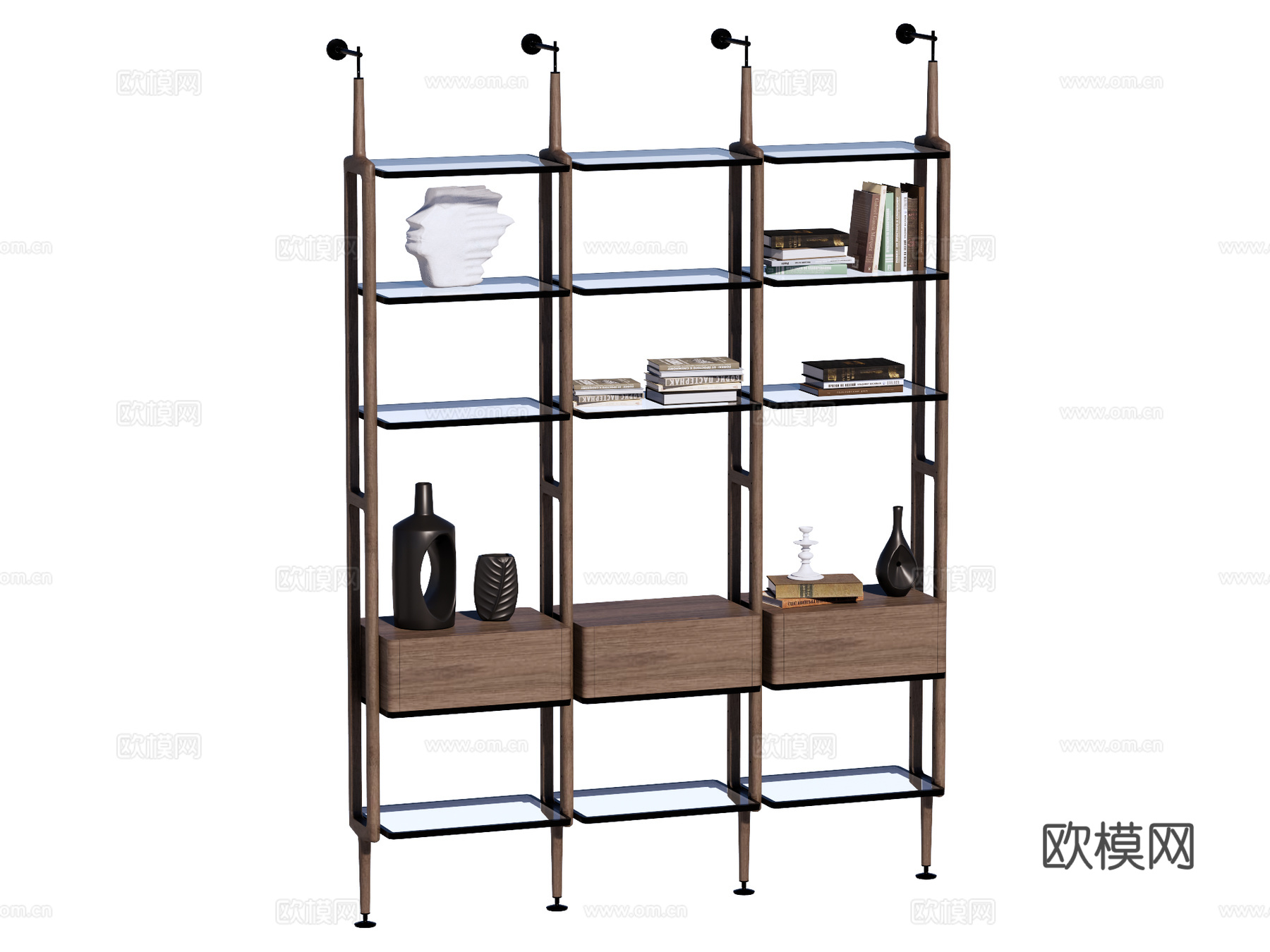 现代置物架装饰架su模型