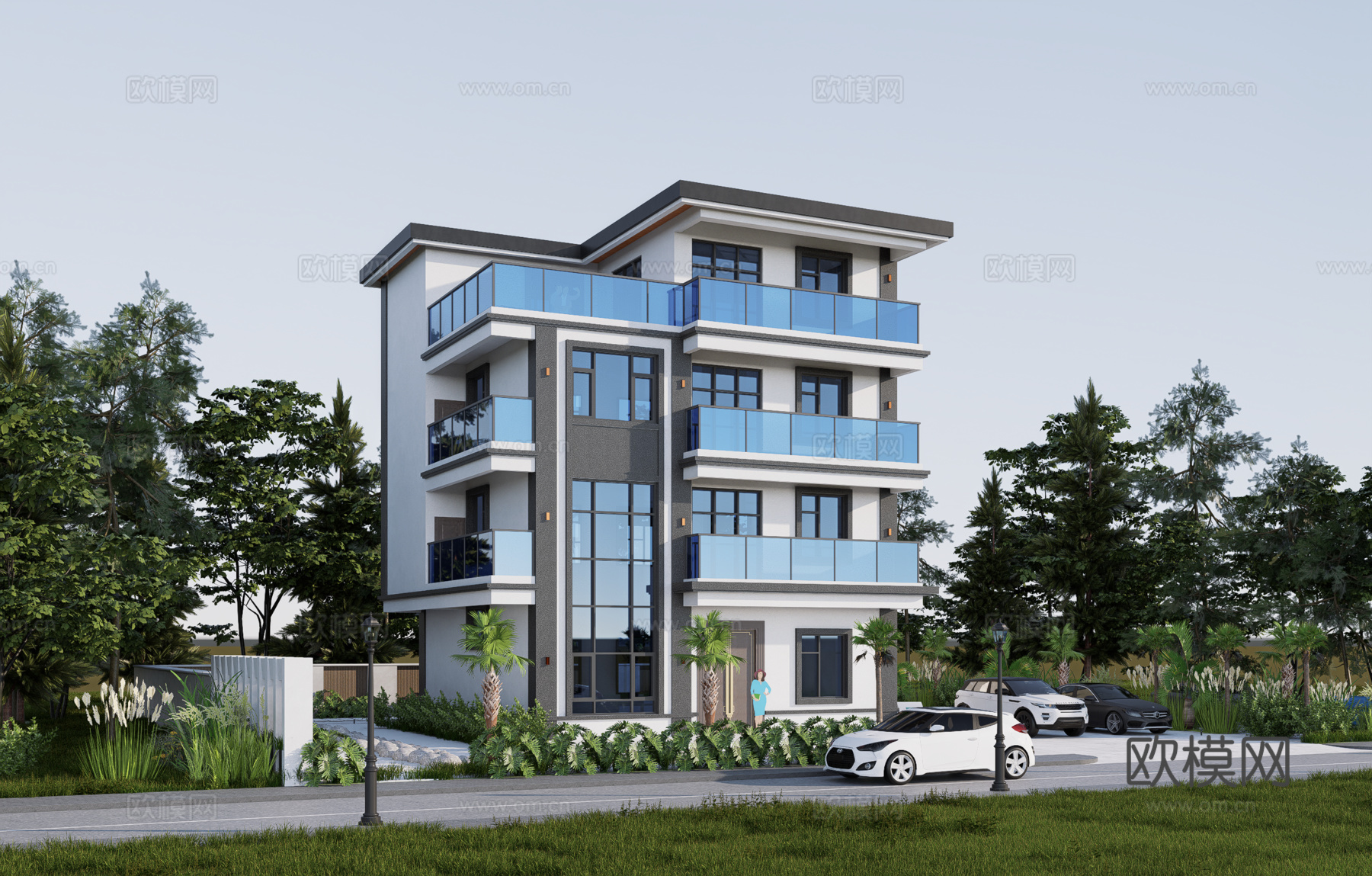 现代别墅su模型su模型