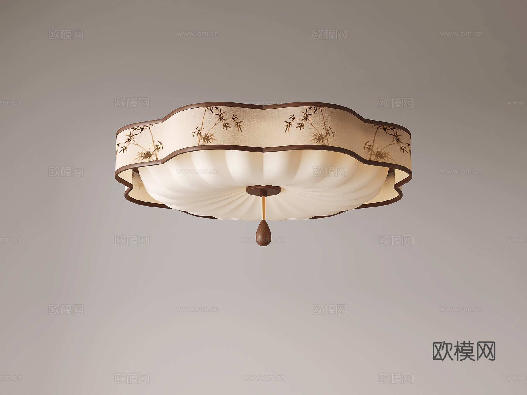 新中式吸顶灯3d模型下载