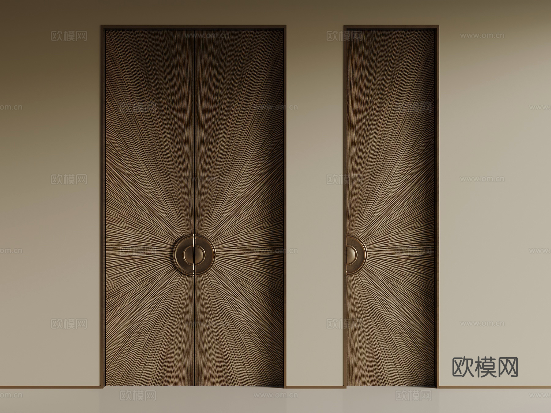 现代单开门 双开门su模型