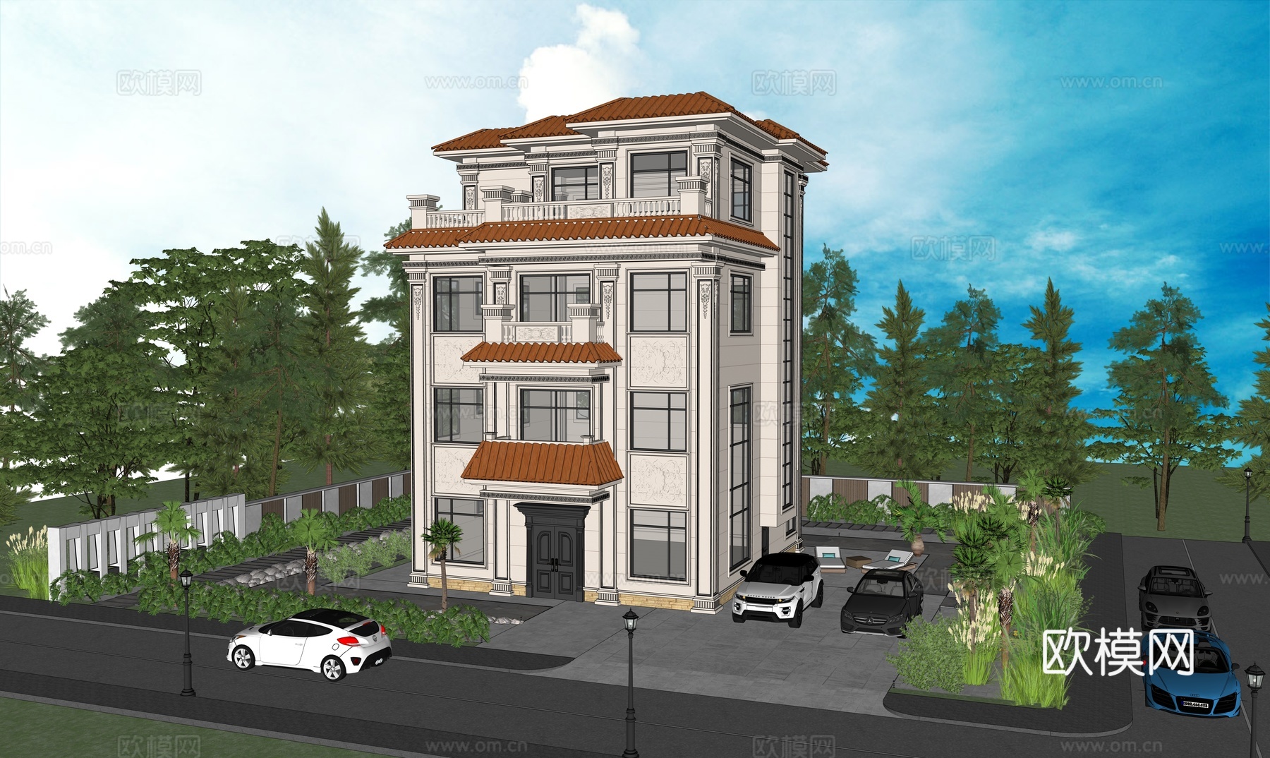欧式别墅su模型su模型