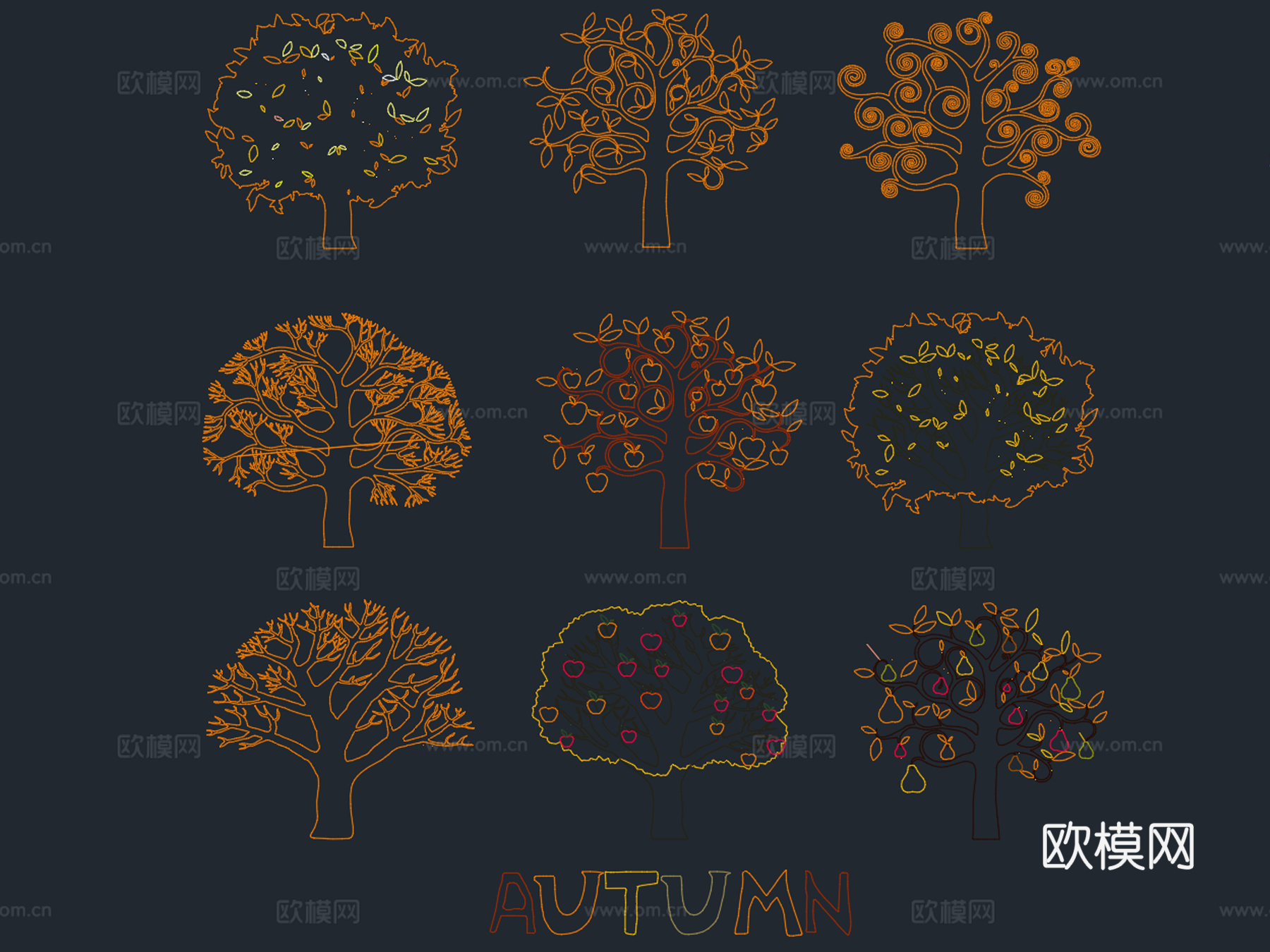2026年最新春夏秋冬季景观植物树木乔木CAD图库cad施工图