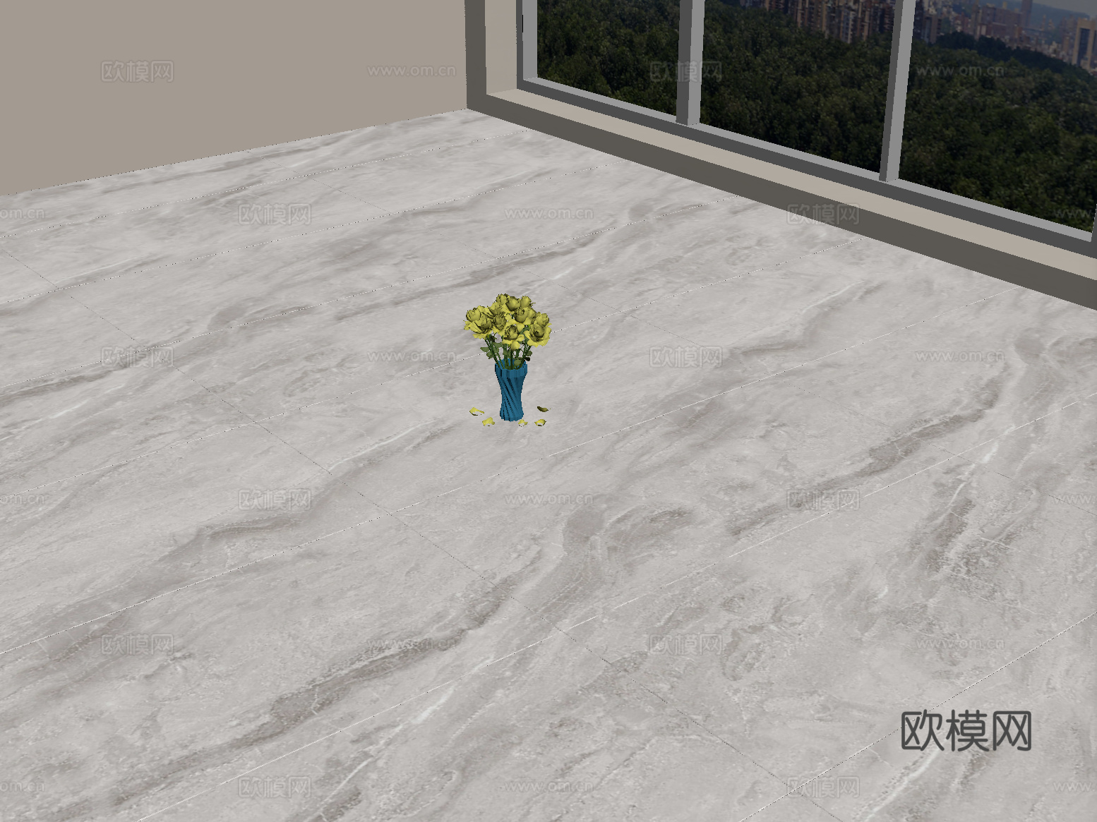 现代地砖 柔光砖 灰色地砖su模型