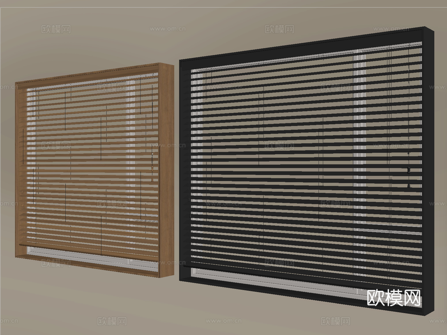 侘寂风百叶帘 窗帘 卷帘su模型