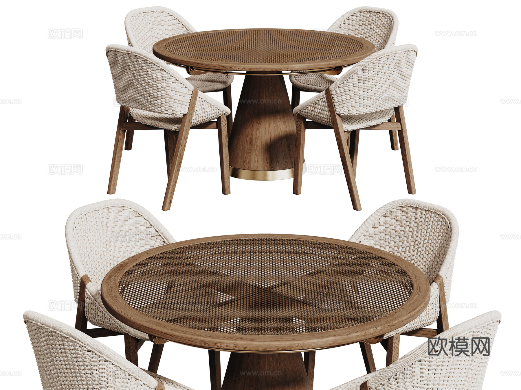 中古桌椅组合 圆形餐桌 洽谈桌椅 圆桌 休闲桌椅su模型