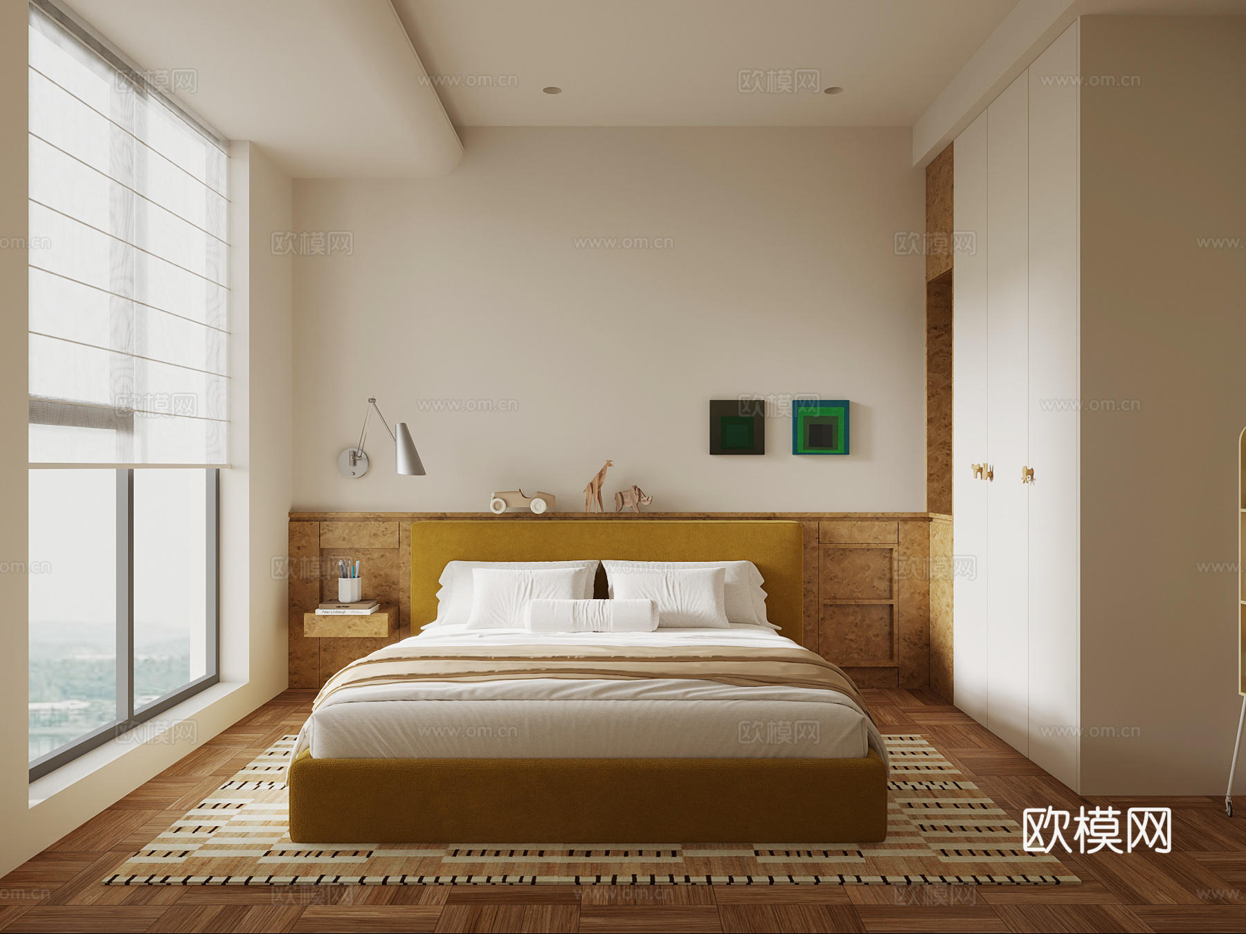 中古风卧室 儿童房su模型