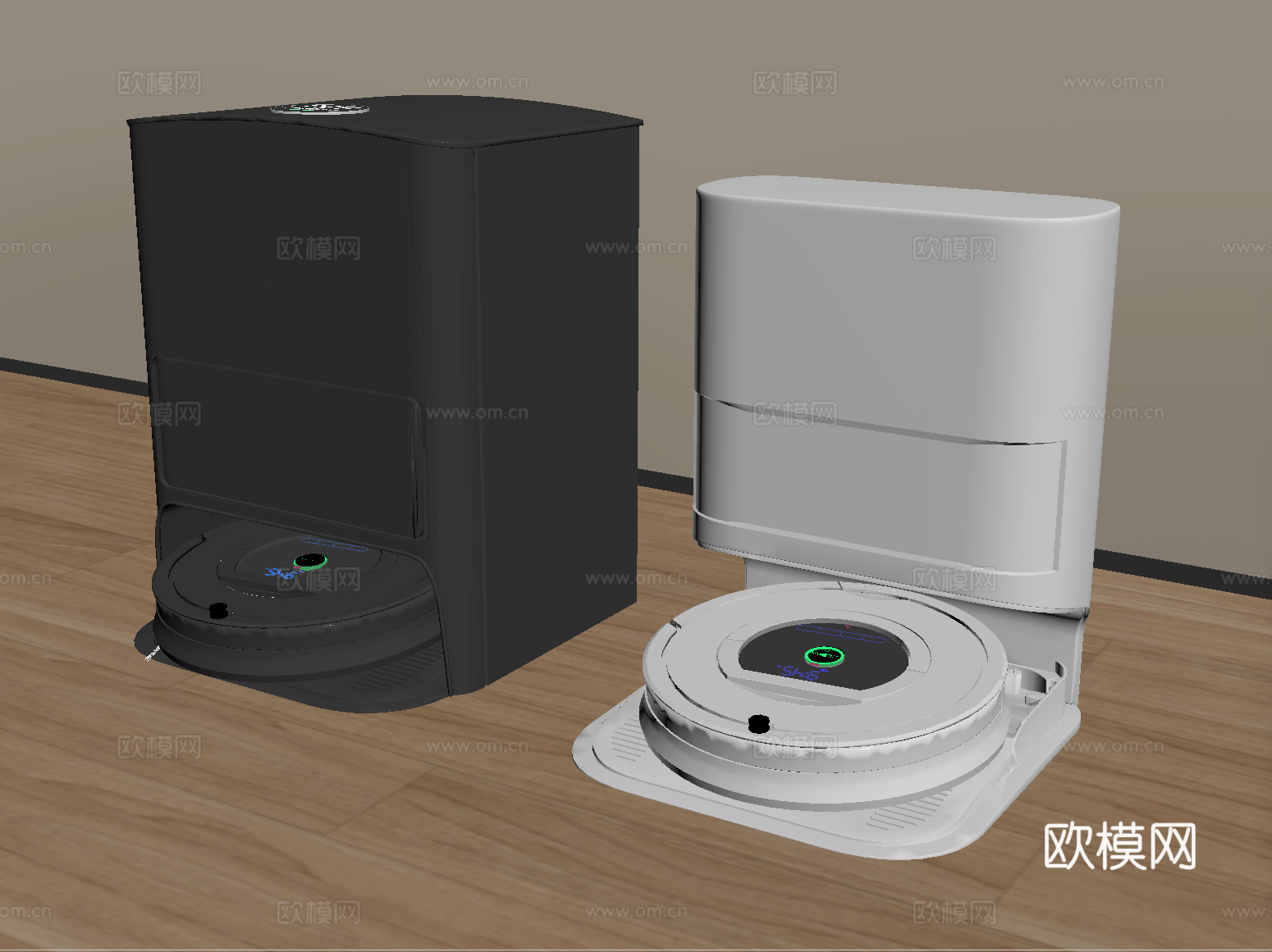 现代智能扫地机器人 拖地机 扫拖一体机su模型