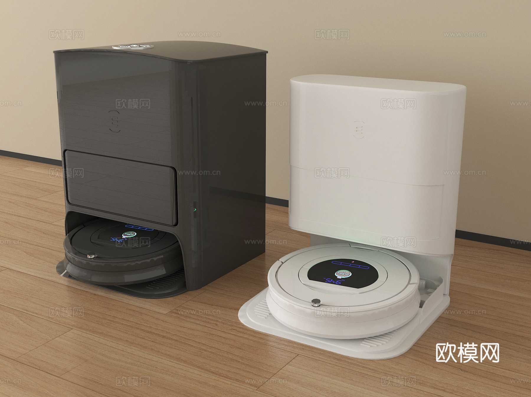 现代智能扫地机器人 拖地机 扫拖一体机su模型