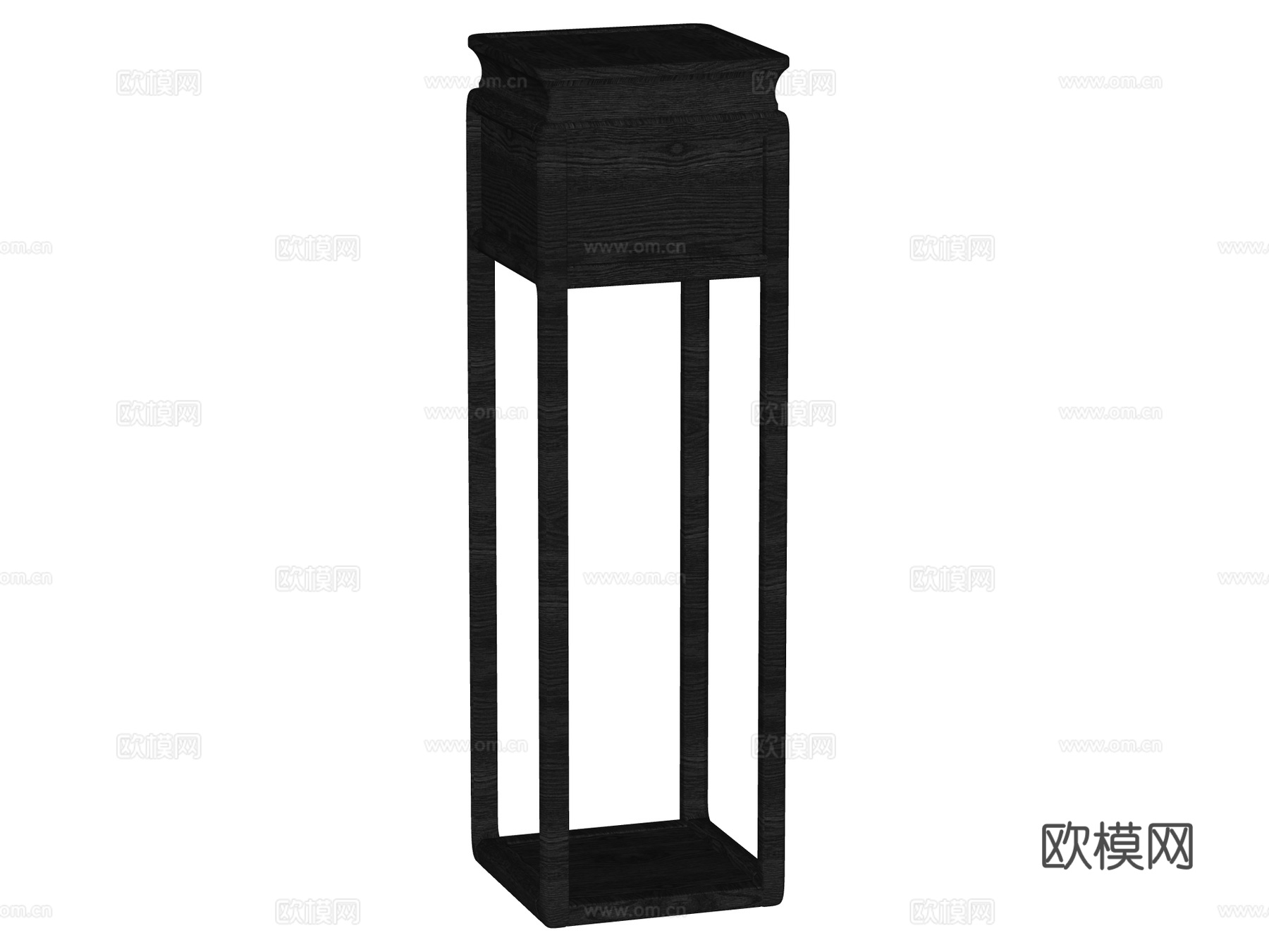 中式花架置物架su模型