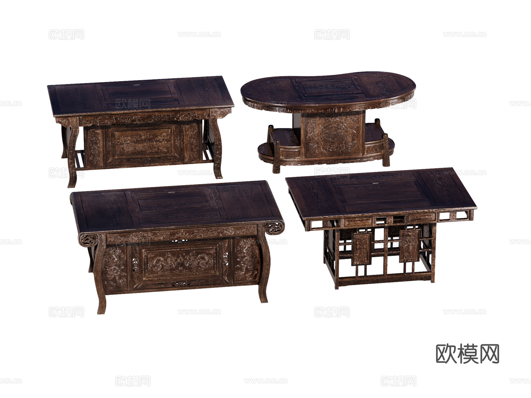 中式古董桌台端景台案台条案su模型su模型