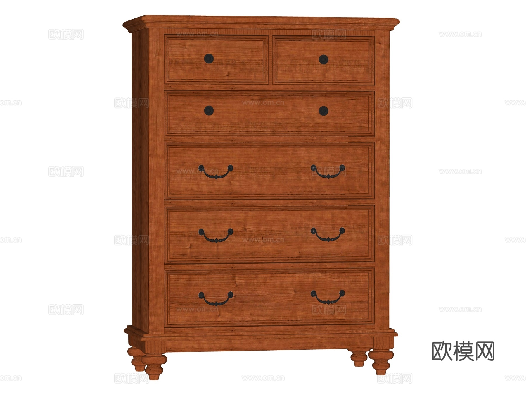 复古欧式边柜装饰柜储物柜su模型