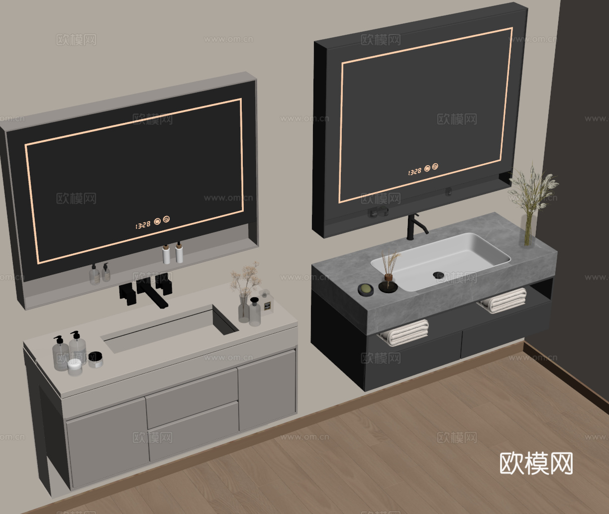 现代浴室柜su模型