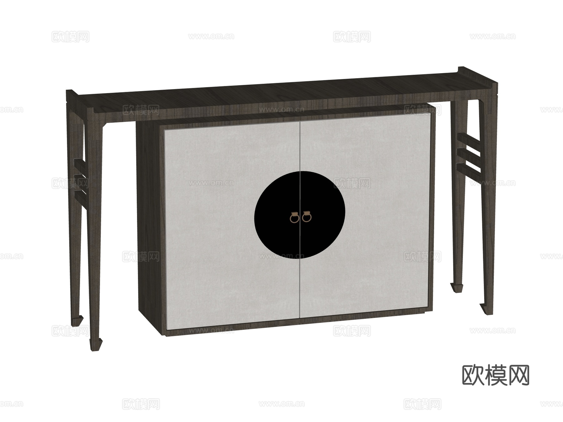 中式复古端景台案台条案su模型