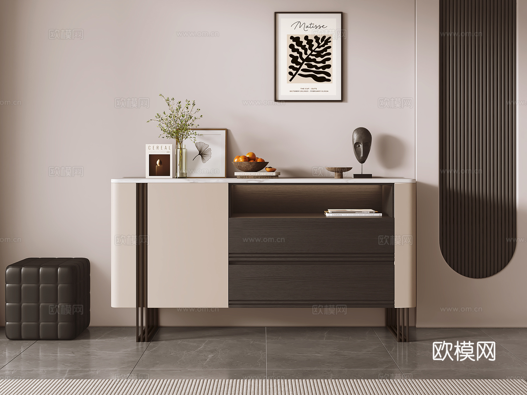 意式边柜 玄关柜su模型