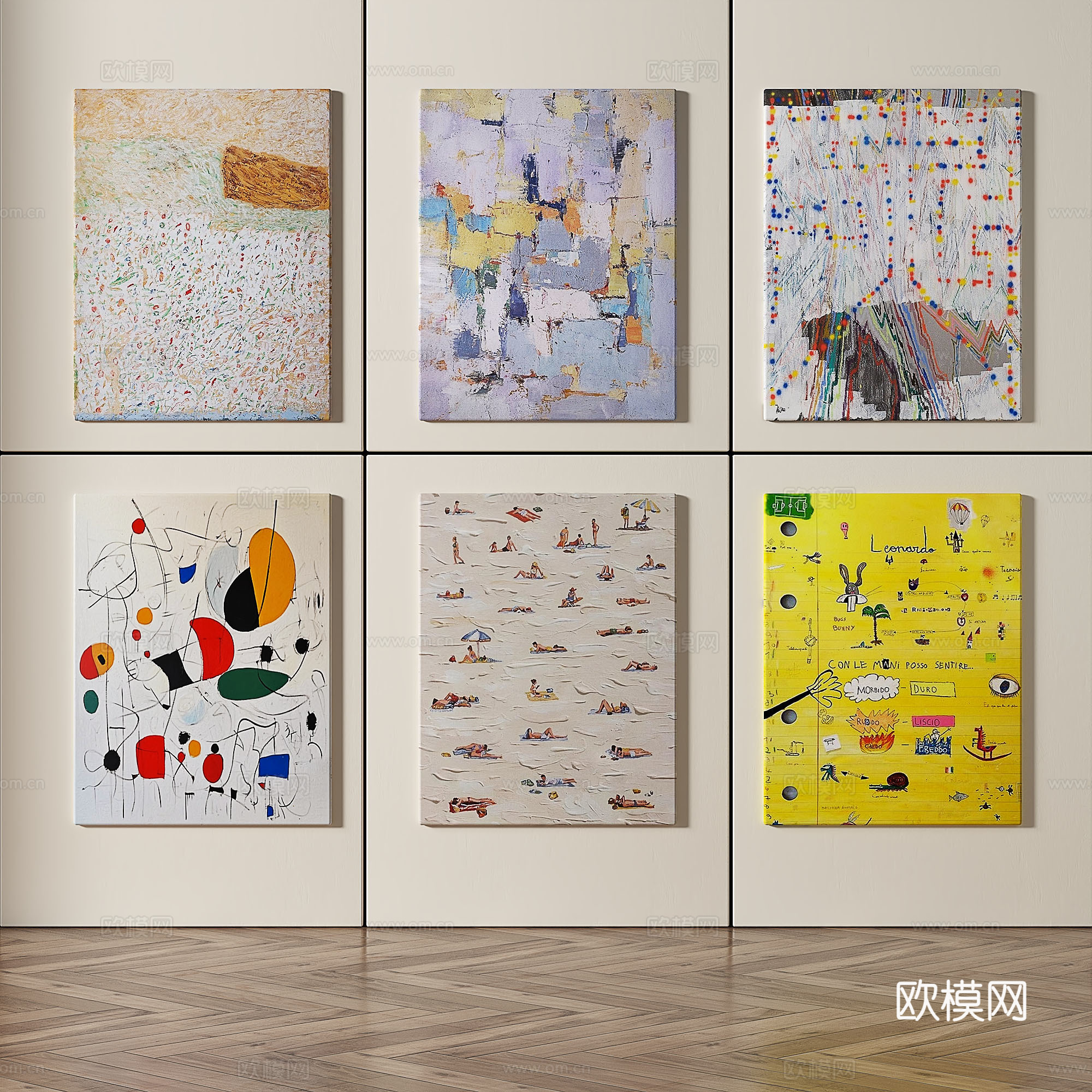 现代，简约，抽象，装饰画免费3d模型