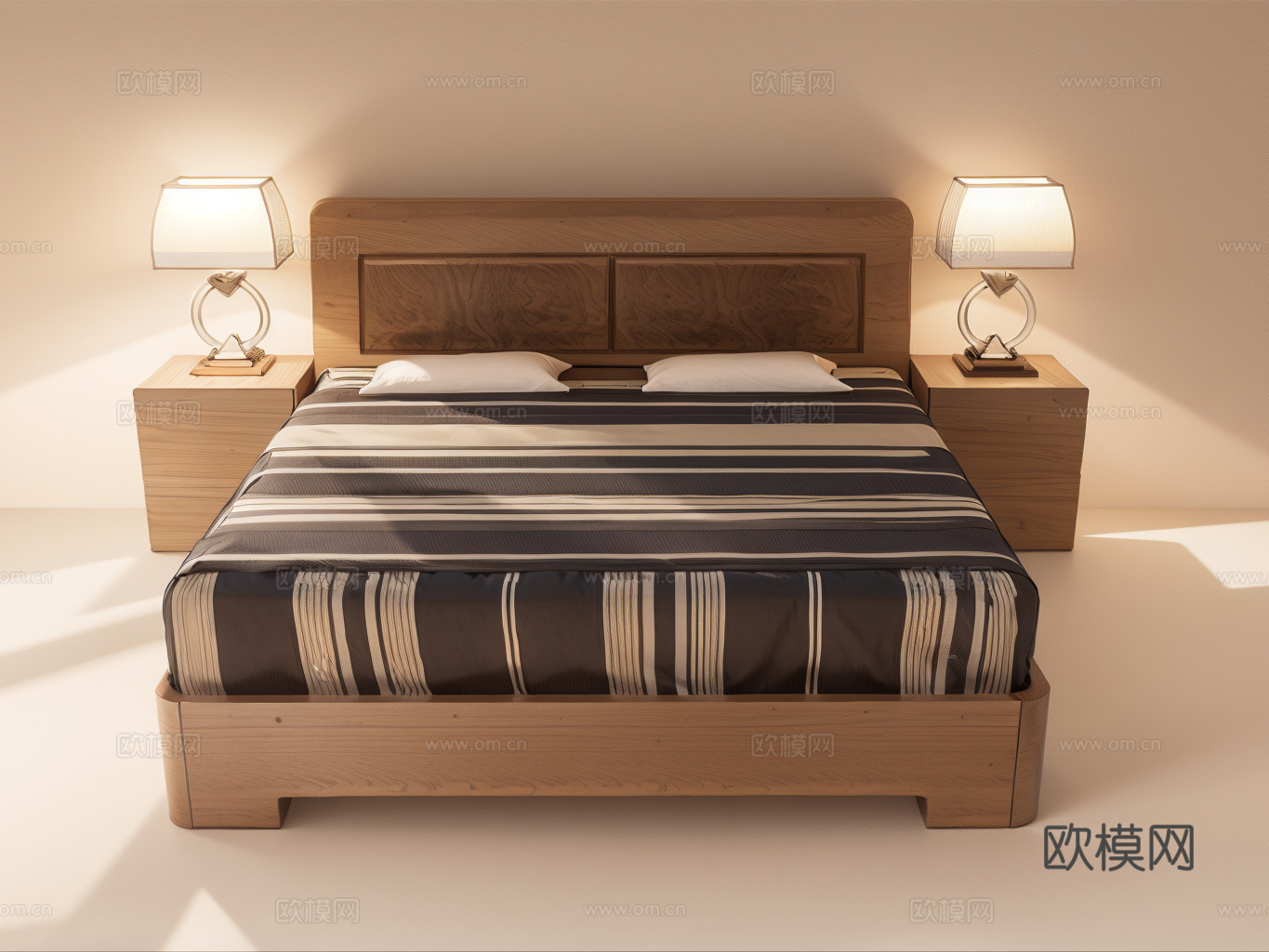 双人床su模型