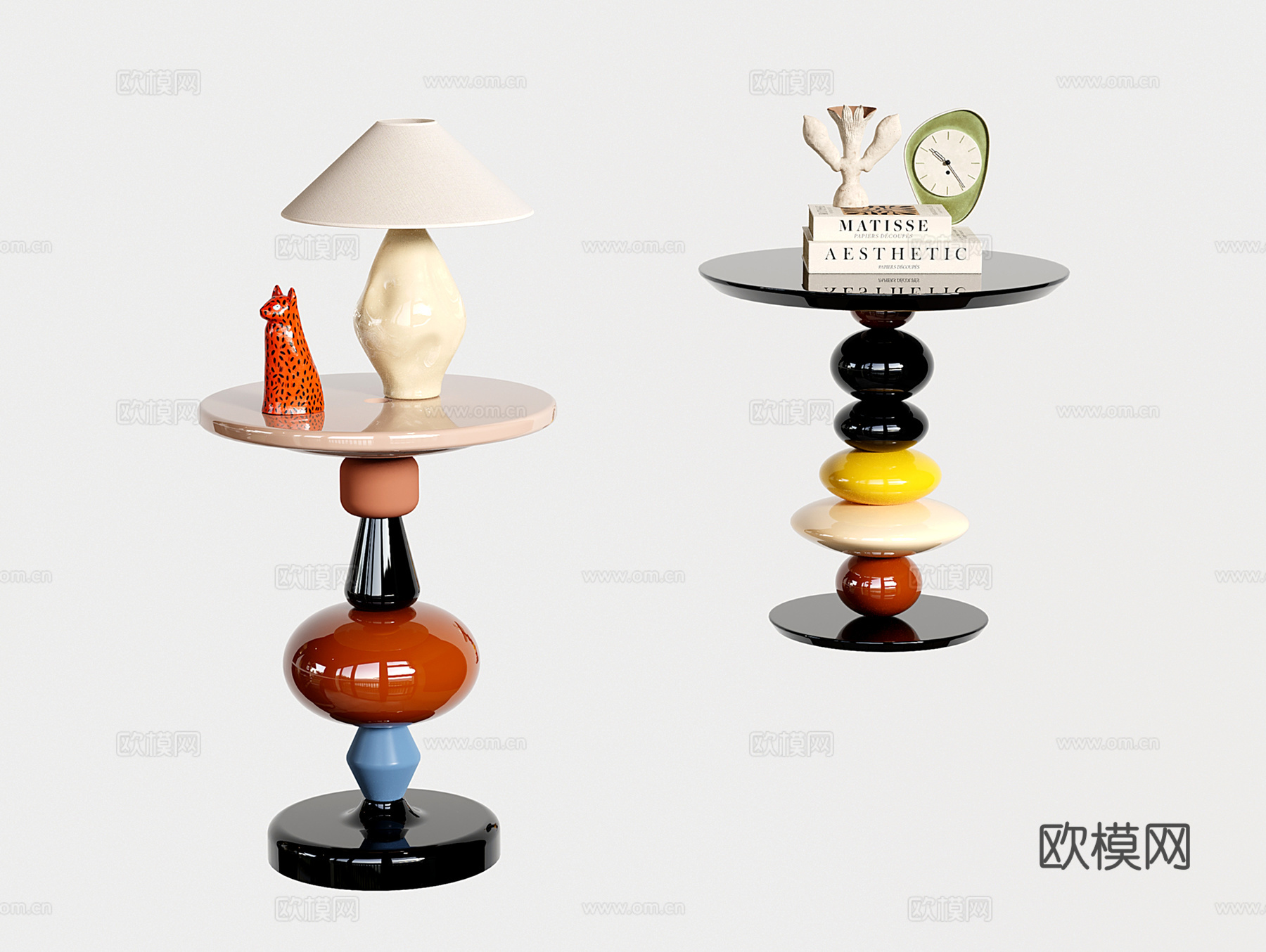 包豪斯边几 多巴胺圆几角几 孟菲斯小茶几su模型