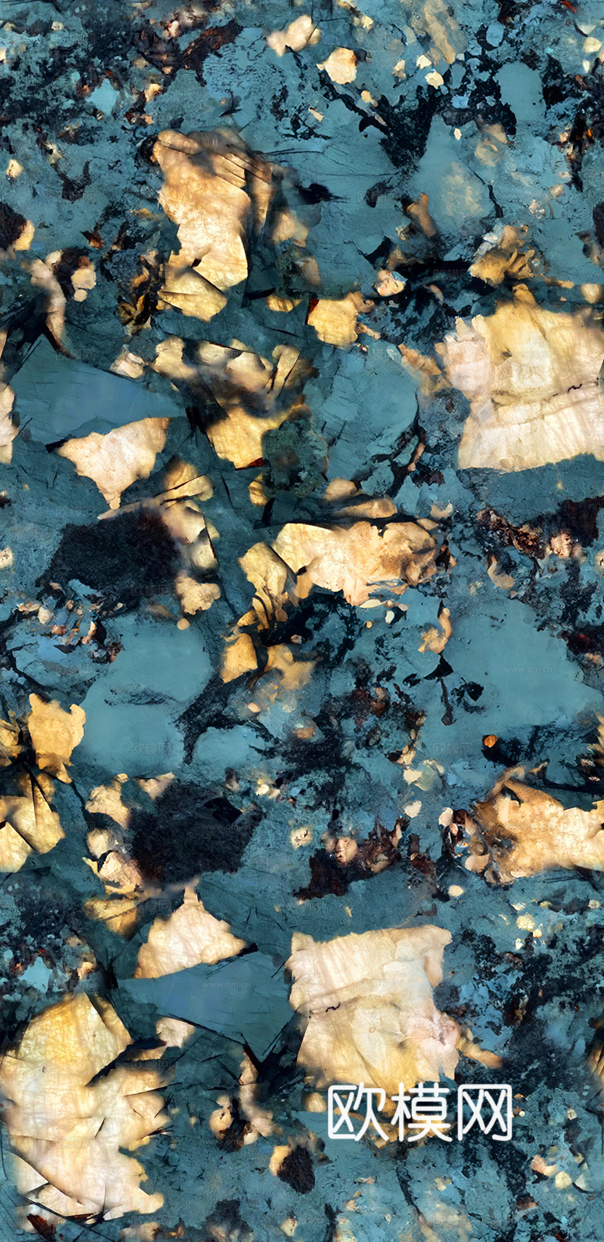 现代轻奢 高清蓝金水晶奢石 透光无缝奢石岩板