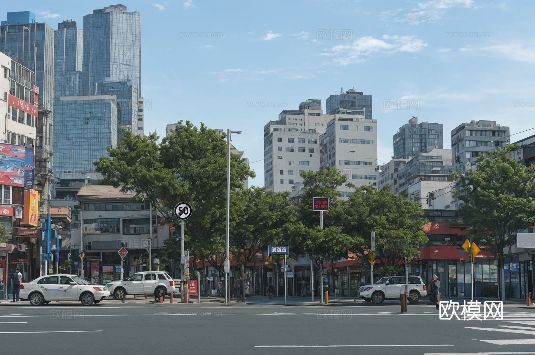 街道外景_道路_商业街外景