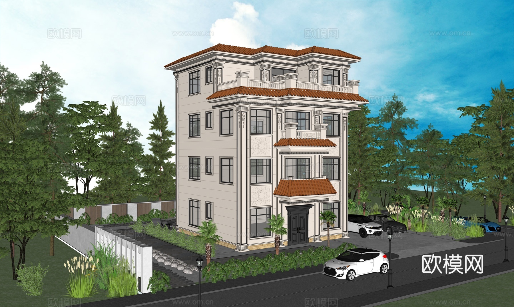 欧式别墅su模型su模型