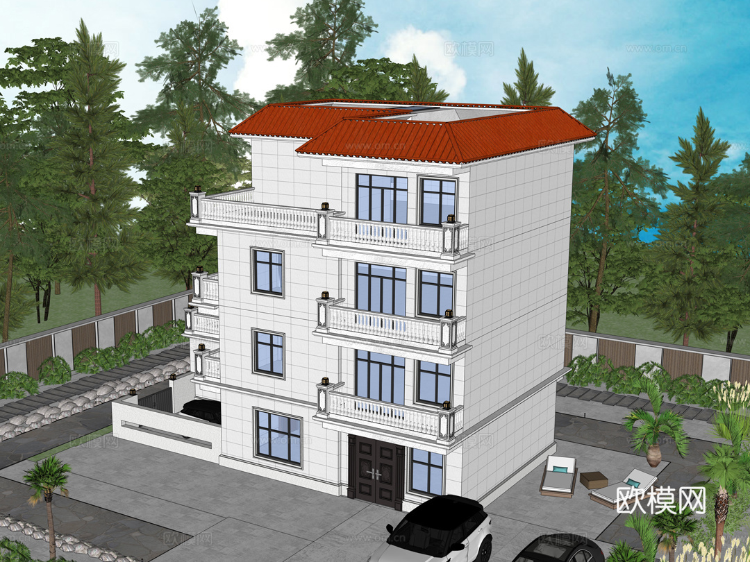 欧式别墅su模型su模型