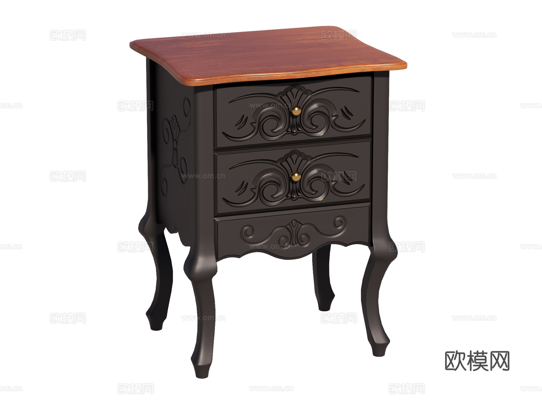 中古床头柜装饰柜角几边几su模型