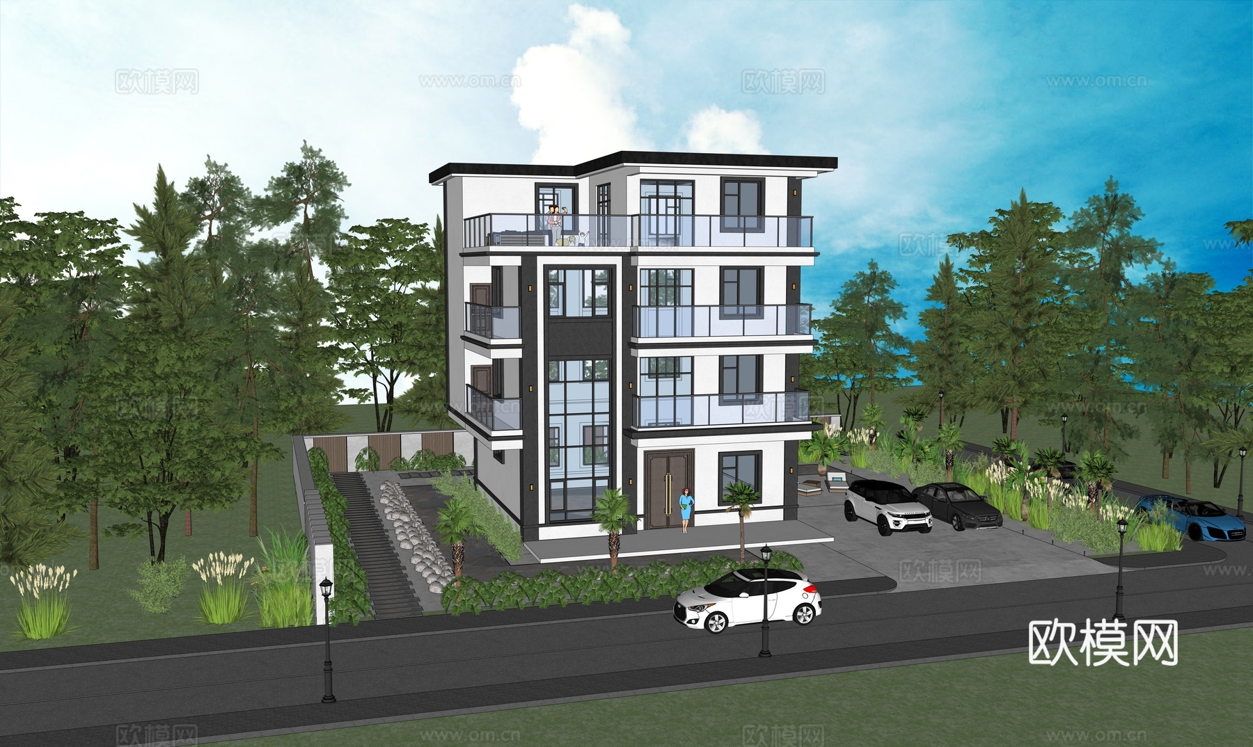 现代别墅su模型su模型