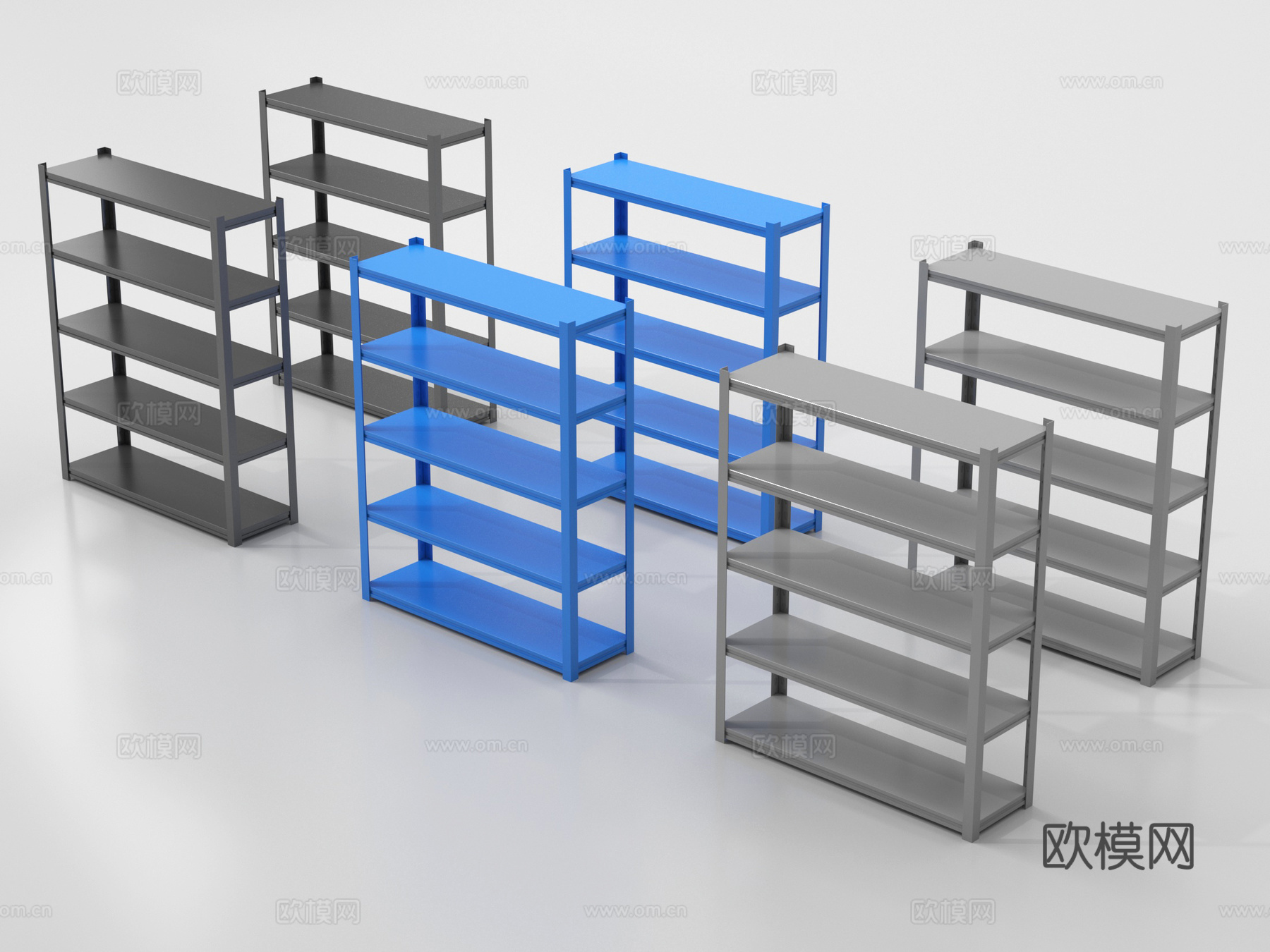 现代货架 快递架 置物架su模型