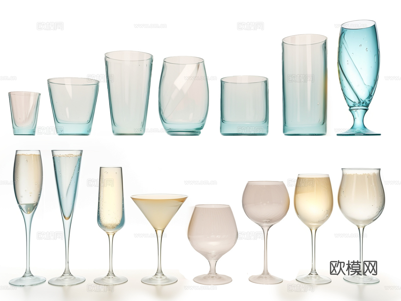 玻璃水杯su模型