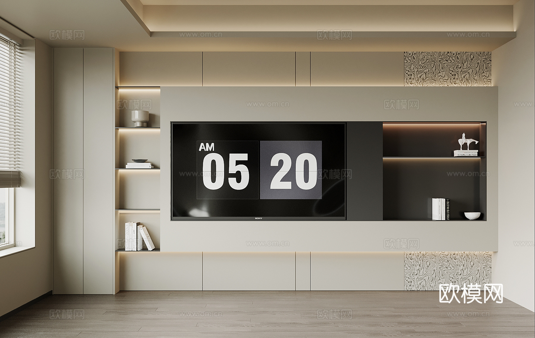 现代背景墙 电视背景墙su模型