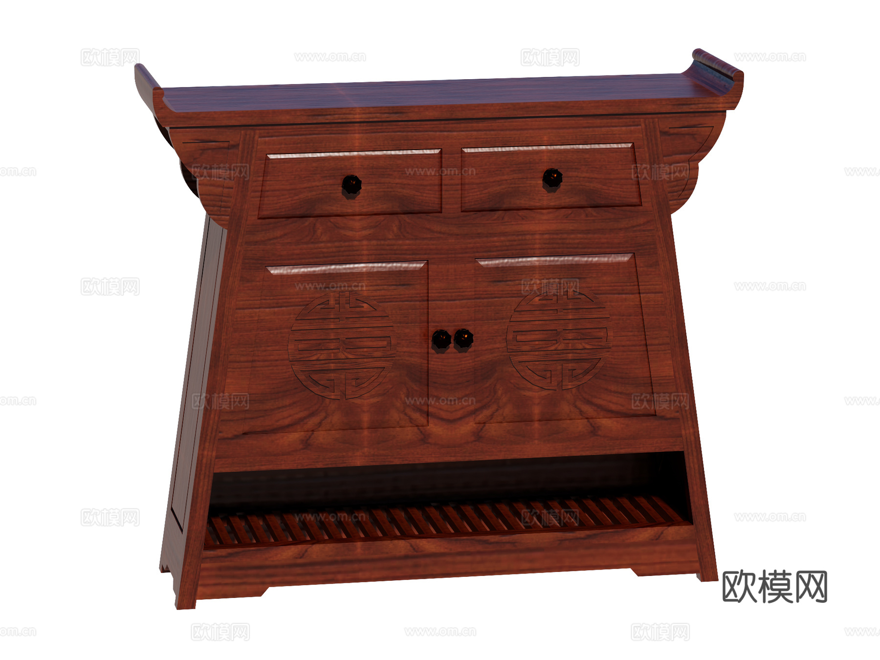 中式端景台案台条案su模型