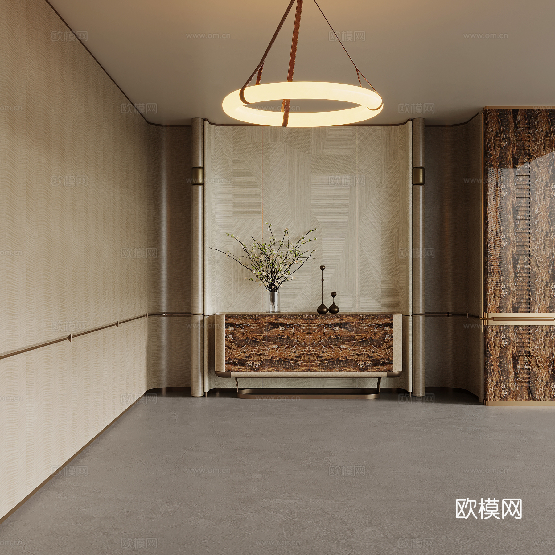 现代玄关 玄关柜 边柜 装饰柜su模型