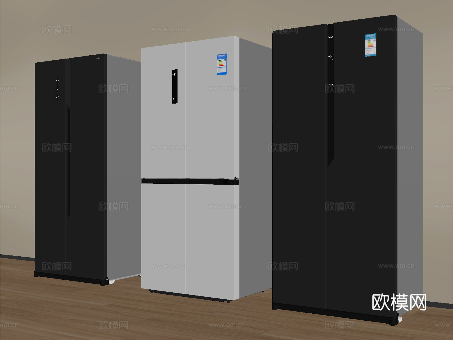 现代冰箱 双门冰箱 四门冰箱su模型