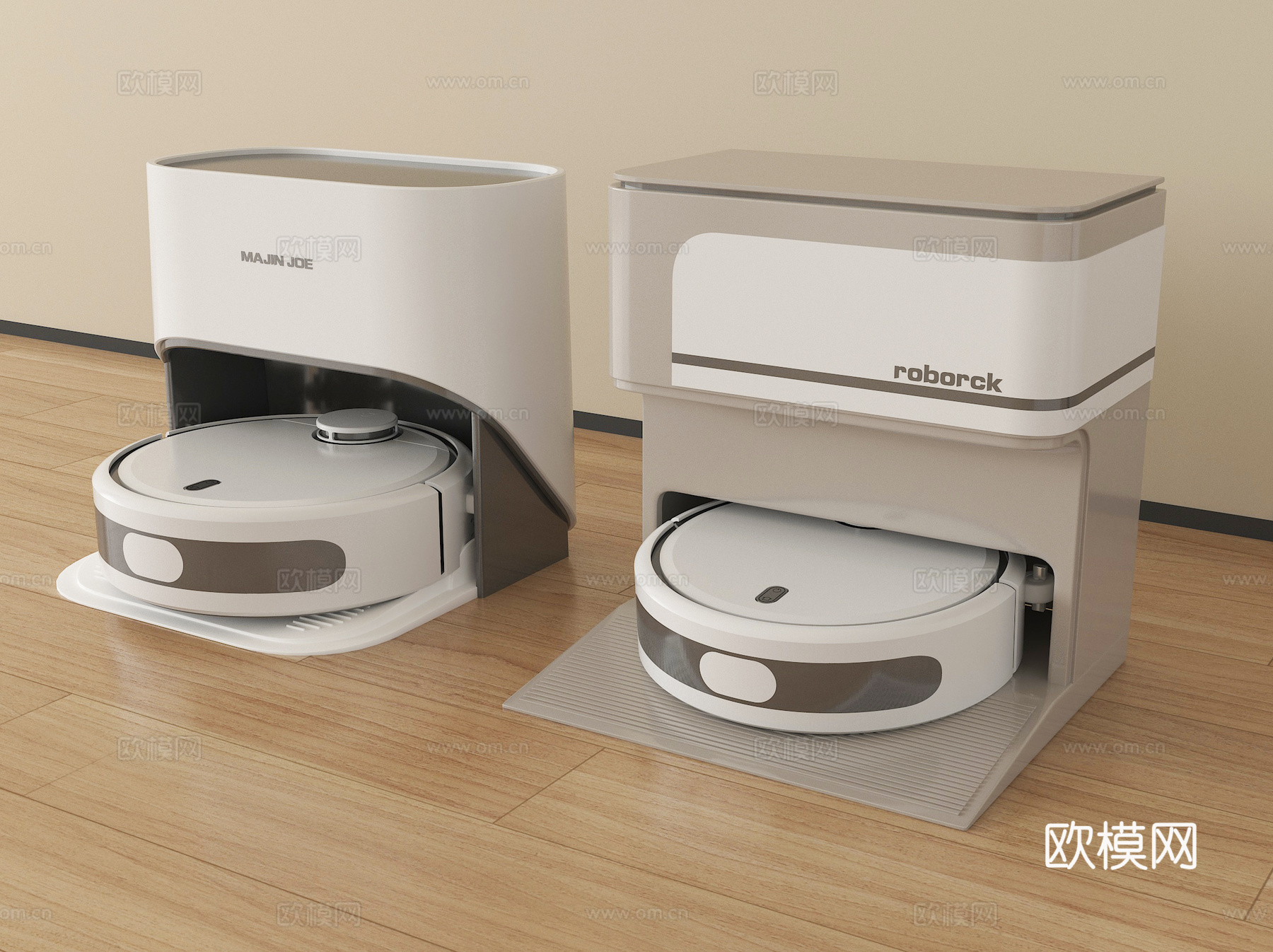 现代智能扫地机器人 拖地机 扫拖一体机su模型