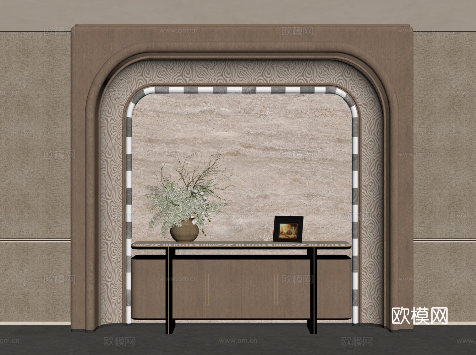 现代玄关柜 边柜su模型